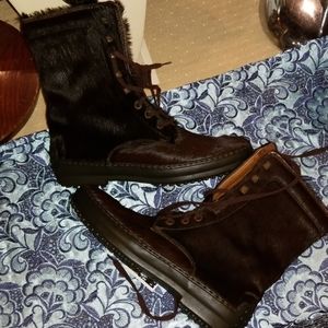 Tods Brown Pony Hair Fur Bootie Euro 38 US 7.5